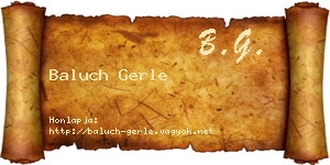 Baluch Gerle névjegykártya